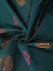 Dark Green Silk Cotton Saree with Floral Design and without Border - Diadem
