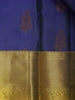 Blue Floral Woven Pure Kanchipuram Silk Saree - Diadem