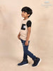 Cream with Black Solid Cotton T-Shirt - Diadem