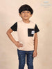 Cream with Black Solid Cotton T-Shirt - Diadem