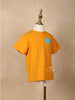 Orange Cotton Half Sleeve T-Shirt with Dinosaur Prints - Diadem