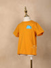 Orange Cotton Half Sleeve T-Shirt with Dinosaur Prints - Diadem