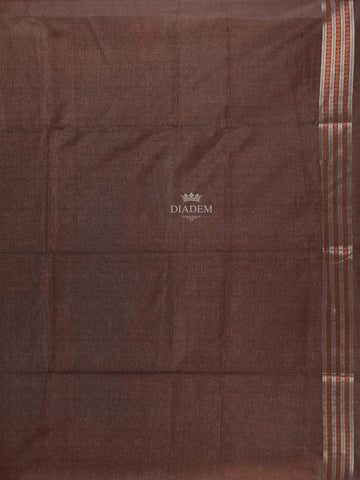 Blue Semi Tussar Silk Saree with Floral Design on the Body with Floral Border - Diadem