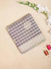 Light Grey Semi Tussar Silk Saree with Check and Circle Design on the Body with Thread Border - Diadem