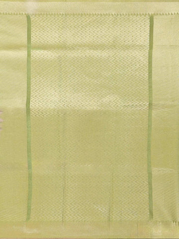 Light Grey Semi Tussar Silk Saree with Check and Circle Design on the Body with Thread Border - Diadem