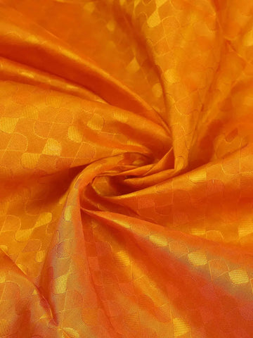 Light Yellow Silk Saree with Geometric Design on the Body with Contrast Border - Diadem