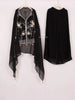Black Straight Cut Salwar Suit Embellished with Mirror and Sequins Floral Design with Dupatta - Diadem