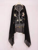 Black Straight Cut Salwar Suit Embellished with Mirror and Sequins Floral Design with Dupatta - Diadem