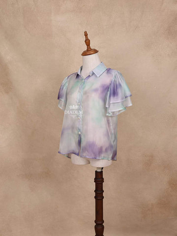 Multicolor Gradient Top with Half Sleeve - Diadem