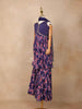 Purple Georgette Palazzo Salwar Suit Adorned with Floral Prints and Embroidery, Paired with Dupatta - Diadem
