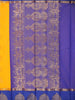 Yellow Silk Cotton Saree with Lotus Motifs on the Body with Contrast Border - Diadem