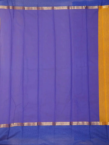 Yellow Silk Cotton Saree with Lotus Motifs on the Body with Contrast Border - Diadem