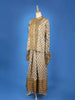 Beige Palazzo Salwar Suit Adorned with Floral Prints With Closed Collar and Full Sleeve - Diadem
