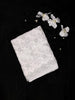 White Satin Bridal Saree with Beads and Floral Design and Design Border - Diadem