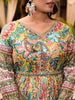 Mustard Yellow Crepe Anarkali Salwar Suit with Floral Prints Paired with Dupatta and Waist Belt - Diadem