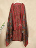Red Crepe Straight Cut Salwar Suit for Girls Adorned with Sequins and Flower Prints, Paired with Dupatta - Diadem