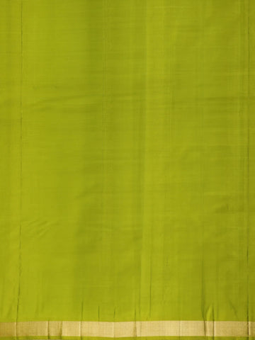 Dark Purple Leaf Motif Pure Kanchipuram Silk Saree - Diadem