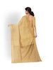 Sandal Silk Saree with Plain Design Body and Contrast Zari Border - Diadem