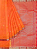 Orange Silk Saree with Zari Butta on the body and Contrast Zari Border - Diadem
