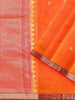 Orange Silk Saree with Zari Butta on the body and Contrast Zari Border - Diadem