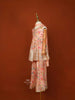 Light Peach Georgette Palazzo Salwar Suit Adorned with Floral Prints and paired with Dupatta - Diadem