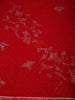 Red Organza Saree with Floral Prints on the Body and Embroidered Border Paired with Designer Blouse - Diadem