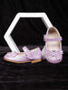 Lavender Matte Ballerinas with Attached 3D Flowers for Girls - Diadem