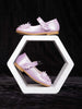 Lavender Matte Ballerinas with Attached 3D Flowers for Girls - Diadem