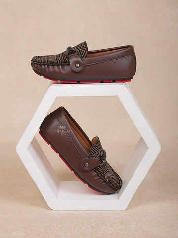 Dark Brown Leather Loafers for Boys - Diadem