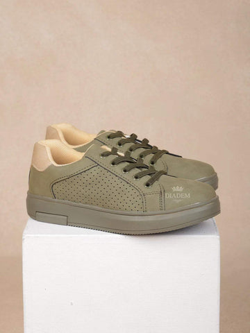 Olive Green Sneakers for Boys - Diadem