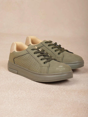 Olive Green Sneakers for Boys - Diadem