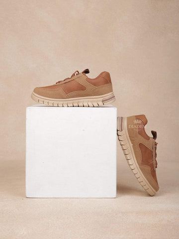 Brown Leather Casual Shoes for Boys - Diadem