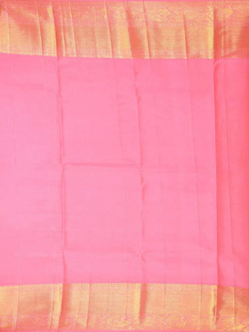 Aqua Blue Pure Kanchipuram Bridal Silk Saree with Flower Jacquard Design on the Body with Contrast Border - Diadem
