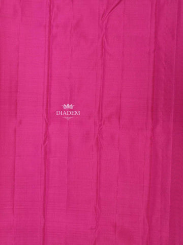 Mustard Yellow Pure Kanchipuram Bridal Silk Saree with Zari Brocade on the body and Contrast Zari Border - Diadem