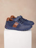 Navy Blue Paneled Casual Shoes for Boys - Diadem