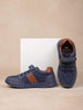 Navy Blue Paneled Casual Shoes for Boys - Diadem