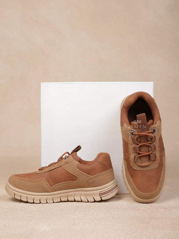 Tan Leather Casual Shoes for Boys - Diadem