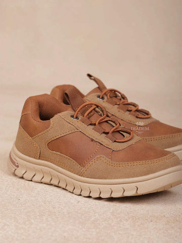 Tan Leather Casual Shoes for Boys - Diadem
