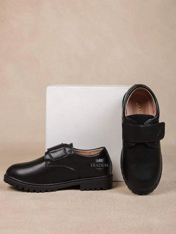 Black Leather Formal Shoes for Kids - Diadem