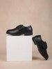 Black Leather Formal Shoes for Kids - Diadem