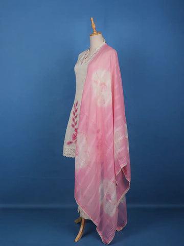Ivory Leaf Printed Cotton Salwar Suit - Diadem