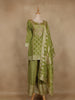Light Green Geometric Design Semi Silk Palazzo Salwar Suit with Dupatta