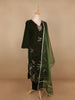 Green Floral Designed Velvet Co Ord Salwar Suit - Diadem