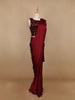 Red Embroidery Lyrca Ready To Wear Saree with Designer Blouse - Diadem