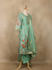 Pastel Green Floral Designed Semi Silk Salwar Suit - Diadem
