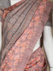 Dark Grey Abstract Designed Semi Tussar Silk Saree - Diadem
