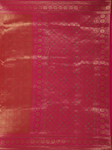Pink Floral Designed Bridal Banarasi Silk Saree - Diadem