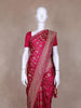 Pink Floral Designed Bridal Banarasi Silk Saree - Diadem