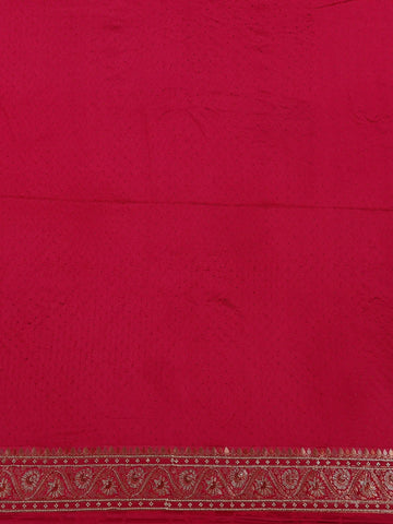 Pink Floral Designed Bridal Banarasi Silk Saree - Diadem