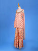 Peach Sharara Salwar Suit for Women Adorned with Floral Printed Designs, with Sleeveless top - Diadem